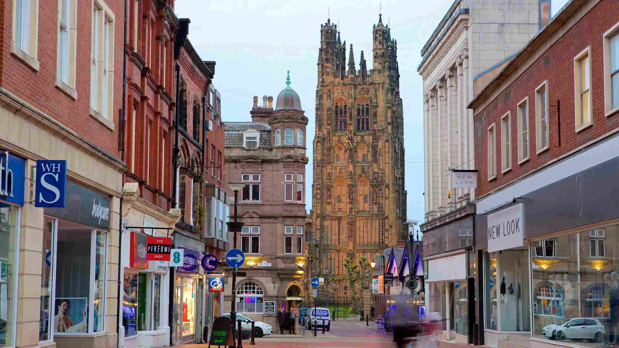 Wrexham City Sights including Cathedral and Mining Memorial